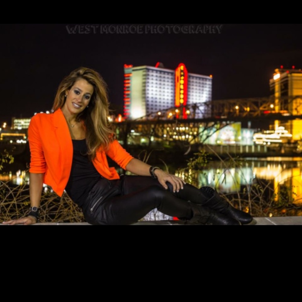 Tangerine colored blazer